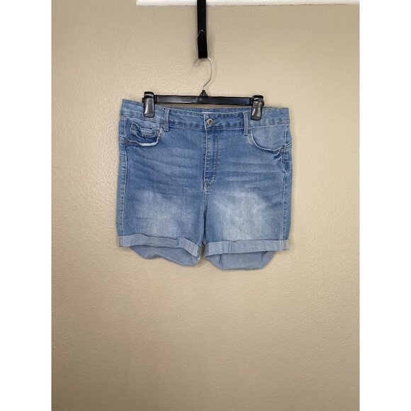 Wax Jean Pants - Wax Jean Womens Denim blue Shorts 2xl cotton button cutoff bermuda cuffed
